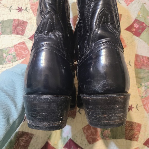 Lucchese Classics Handmade Black Goat Leather Cowboy Western Boots Mens Size 9.5 - Picture 6 of 14
